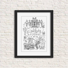 Load image into Gallery viewer, Blacksburg, Virginia Black and White Digital Download Art Print