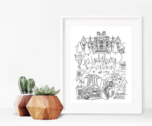 Load image into Gallery viewer, Blacksburg, Virginia Black and White Digital Download Art Print