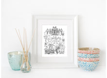 Load image into Gallery viewer, Blacksburg, Virginia Black and White Digital Download Art Print