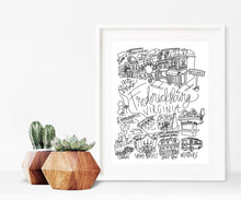 Load image into Gallery viewer, Fredericksburg, Virginia Black and White Digital Download Art Print