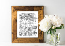 Load image into Gallery viewer, Fredericksburg, Virginia Black and White Digital Download Art Print
