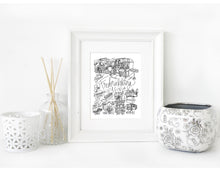 Load image into Gallery viewer, Fredericksburg, Virginia Black and White Digital Download Art Print