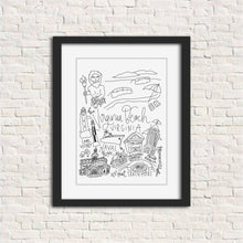 Load image into Gallery viewer, Virginia Beach, Virginia Black and White Digital Download Art Print