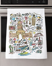 Load image into Gallery viewer, Watercolor City Dishtowel