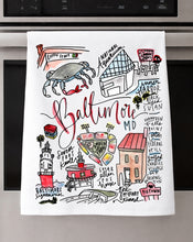 Load image into Gallery viewer, Watercolor City Dishtowel