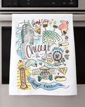 Load image into Gallery viewer, Watercolor City Dishtowel