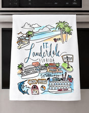 Load image into Gallery viewer, Watercolor City Dishtowel