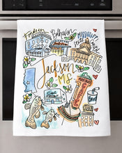 Load image into Gallery viewer, Watercolor City Dishtowel