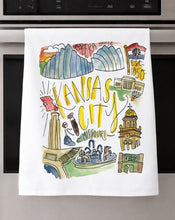 Load image into Gallery viewer, Watercolor City Dishtowel