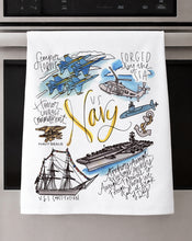 Load image into Gallery viewer, Watercolor Military Branch Dishtowel