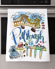Load image into Gallery viewer, Watercolor City Dishtowel