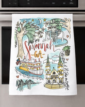 Load image into Gallery viewer, Watercolor City Dishtowel