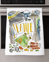 Load image into Gallery viewer, Watercolor City Dishtowel