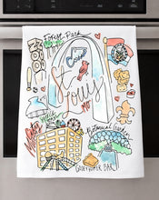 Load image into Gallery viewer, Watercolor City Dishtowel