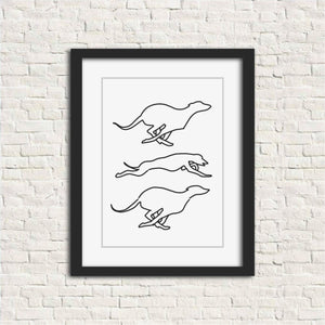 [PRINTABLE] Greyhound Running Trio Digital Download Art Print