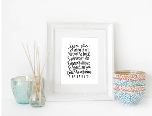 [PRINTABLE] You are Cool & Loved Digital Download Art Print