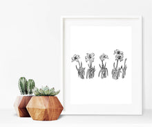 Load image into Gallery viewer, [PRINTABLE] Black and White Minimal Lilies Digital Download Art Print