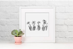 [PRINTABLE] Black and White Minimal Lilies Digital Download Art Print