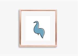 [PRINTABLE] Minimal Blue Bird Digital Download Art Print